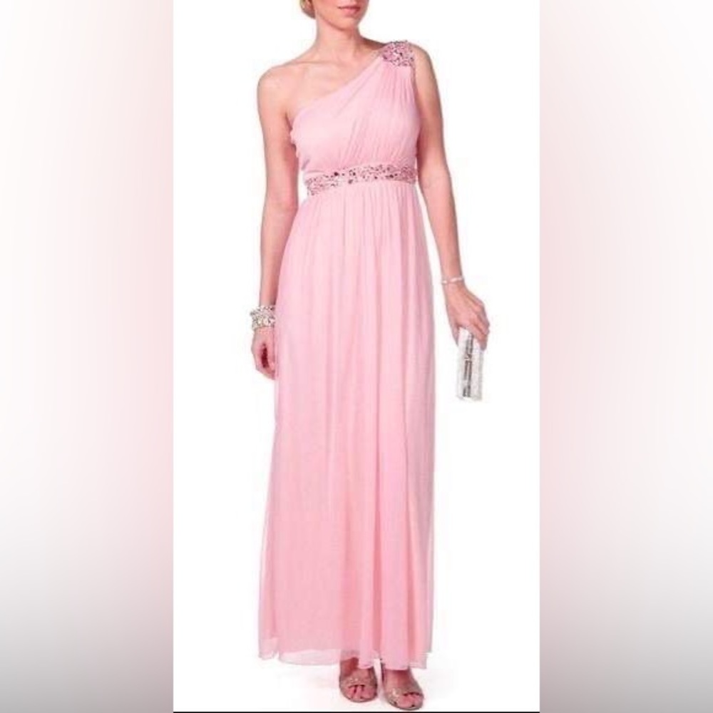 PINK ONE SHOULDER PROM GOWN SZ 11